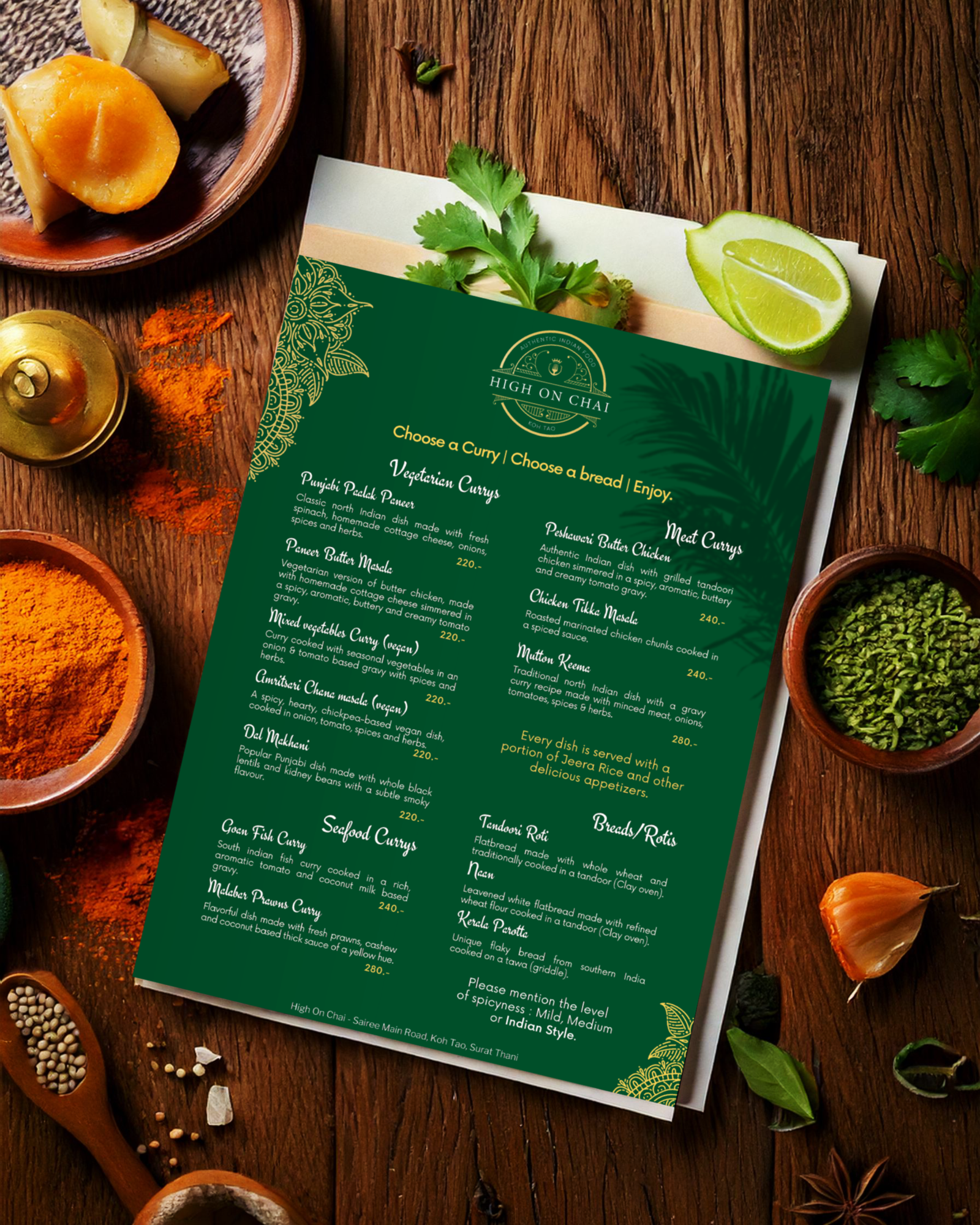 Support menu restaurant High on Chai Support menu restaurant High on Chai